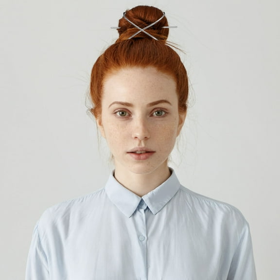 LOLIPPYY 2-Pack Vintage Metal Hair Slides with Bun Maker Stick for Women and Girls Hair Styling Accessories