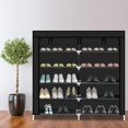 thumbnail image 2 of 9 Tier 9 Lattices Non Woven Fabric Shoe Rack,Free Standing Shoe Racks,Shoes Racks Organizer for Closet,Stackable Shoe Rack,with Side Pocket,for Doorway, Corridor, Balcony, Living Room (Grey), 2 of 7