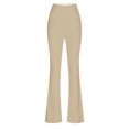 thumbnail image 4 of ZOIGHDA Womens Flare Yoga Pants High Waisted Bootcut Leggings Belly Control Soft Leggings for Workout Gym Casual(Khaki,Medium), 4 of 5