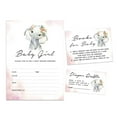 thumbnail image 1 of Inkdotpot Set Of 30Baby Elephant Girl Baby Shower Invitations-Diaper Raffle Tickets And Baby Shower Book Request Cards Jungle Animals Invites Its A Boy Its A Girl, 1 of 7
