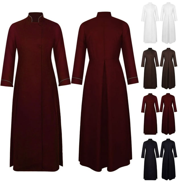 BiZtdJrK Robes de Clergé pour Hommes Robe de Ministre Médiévale Renaissance Église Costume de Cosplay d'Halloween, Marron, TTG