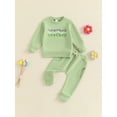 thumbnail image 2 of Suealasg 2Pcs Toddler Baby Brother Sister Matching Birthday Outfits Set 3M 6M 1T 2T 3T Long Sleeve Letter Print Sweatshirt +Sweatpants Infant Boys Girls Casual Fall Clothes, 2 of 7