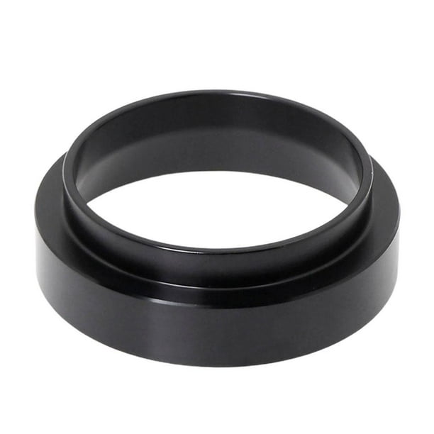 Anillo dosificador de café portátil de aluminio con embudo para prensar. Fácil de usar. Negro_54mm
