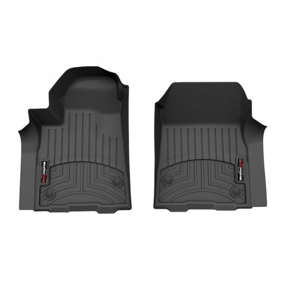 WeatherTech Custom Fit FloorLiners compatible with 2024-2024 Chevrolet Silverado EV - 1st Row (Driver & Passenger), Black