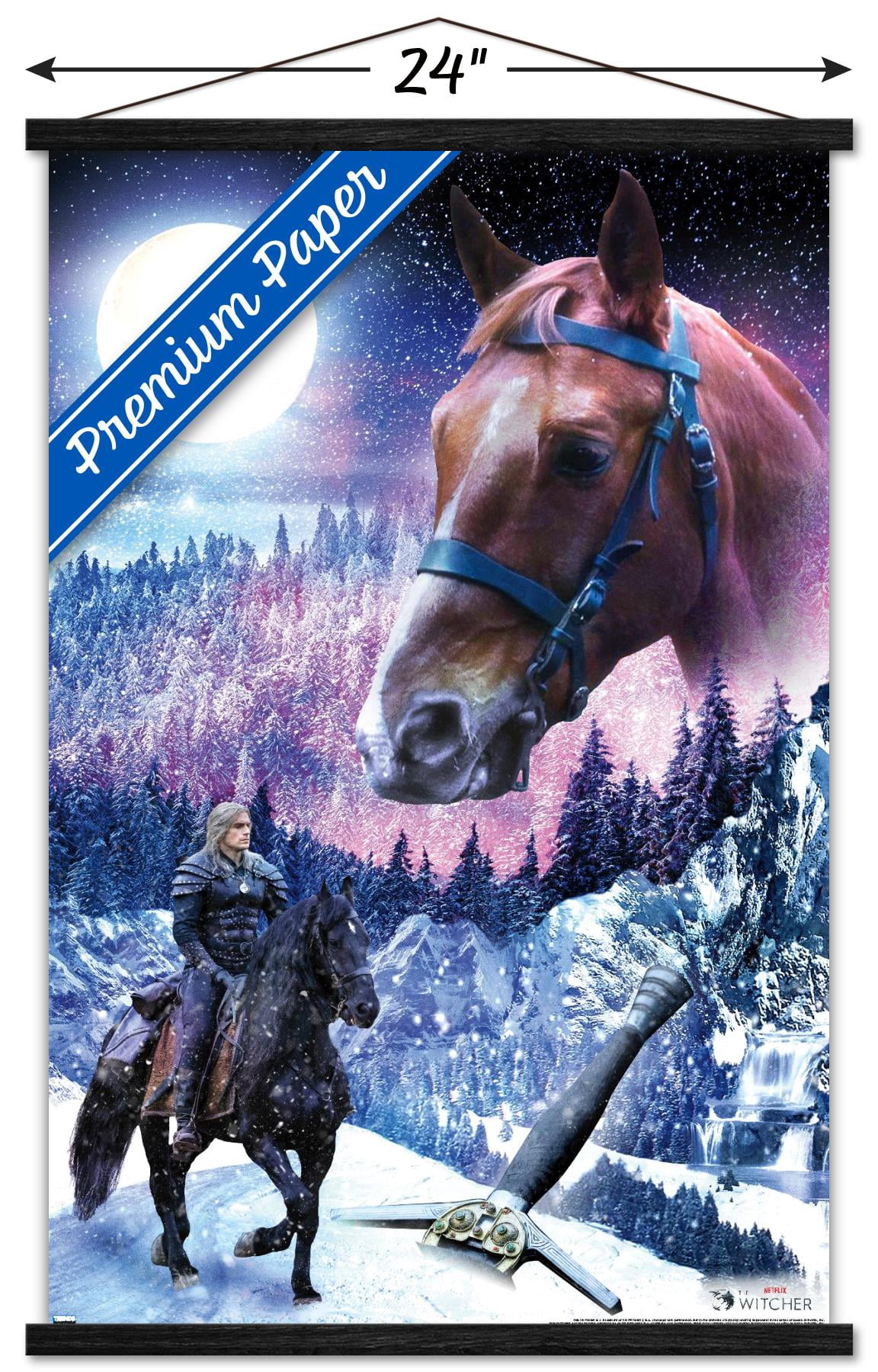 Netflix The Witcher Season 2 - Roach Wall Poster with Wooden Magnetic Frame, 22.375" x 34"