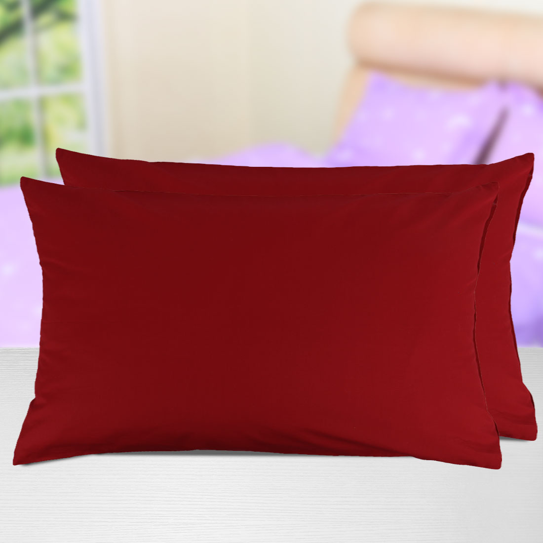 Zippered Pillow Cases Cover Pillowcases Egyptian Cotton Pack of 2