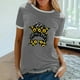 thumbnail image 2 of Camiseta holgada cómoda debajo de la cintura con cuello redondo y estampado elegante para mujer, blusa de manga corta, Tops informales OAVQHLG3B Store lin121212, 2 of 5