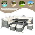 thumbnail image 5 of Gymax 7PCS Rattan Patio Sectional Sofa Set Conversation Set w/ White Cushions, 5 of 10