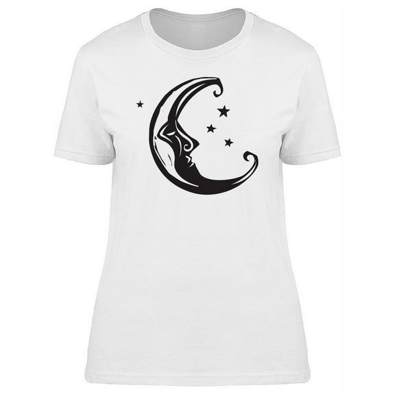 Half Moon With Face N&W T-Shirt Women -Image by Shutterstock, Female XX-Large