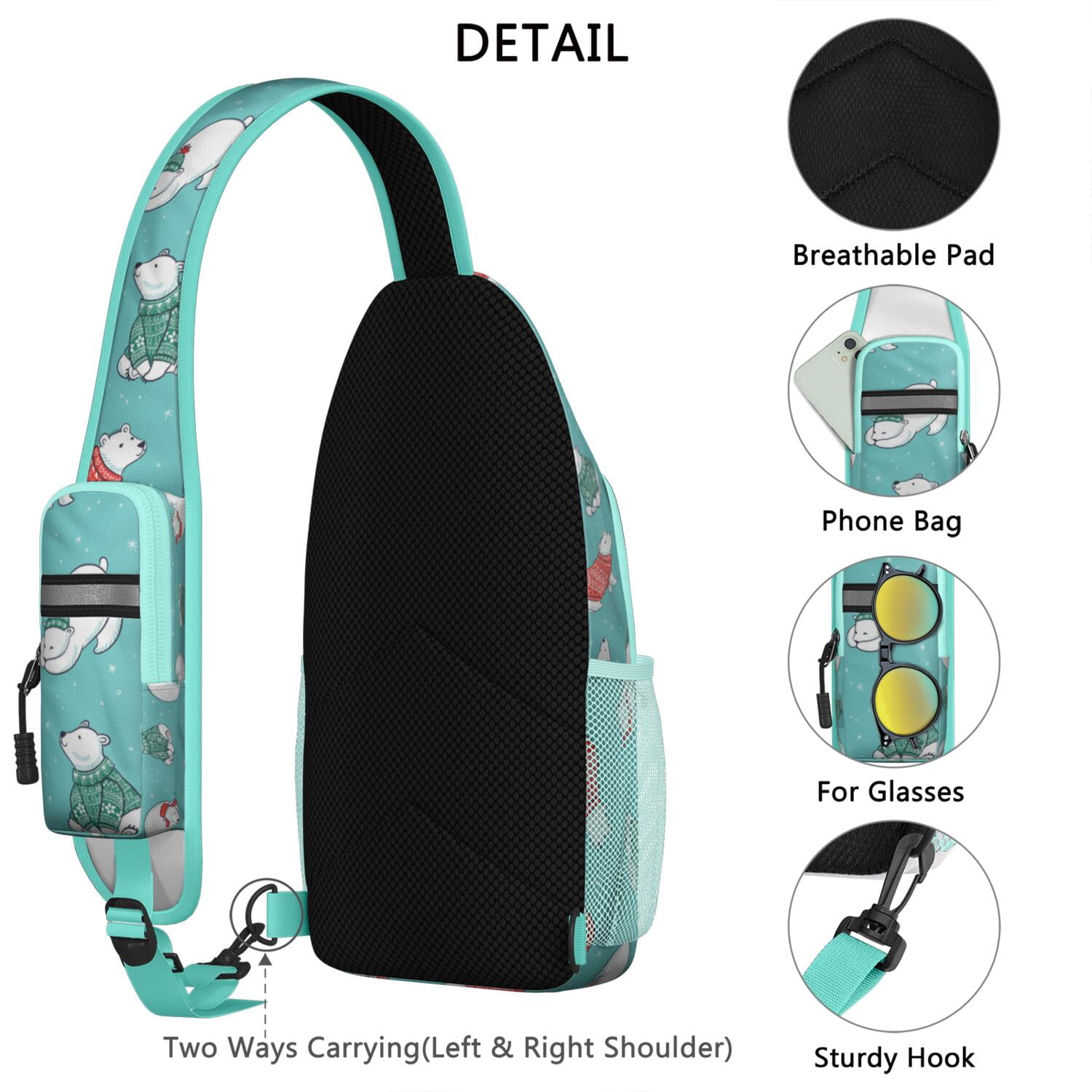 Pattern Tree Adorable Sky Crossbody Shoulder Bag for Women Men – Partitioned main compartment, Adjustable shoulder strap, Ergonomic fit – Artistic Pattern Design for Travel, Hiking, Outdoor