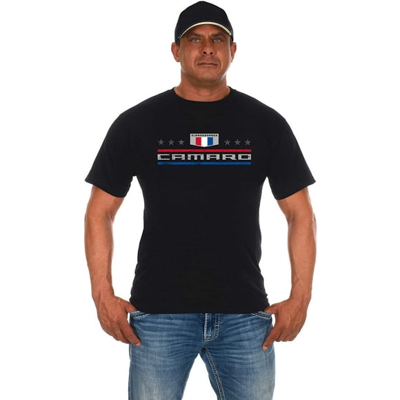 JH DESIGN GROUP Men's Chevy Camaro Distressed Stars & Bars Crew Neck T-Shirt