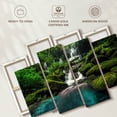 thumbnail image 6 of Elephant Stock Forest Waterfall Scene Wall Art - Horizontal Multi Panel Canvas - Living Room Wall Decor - Nature Multi Panel - Teal And Gray Decor - 43" x 27", 6 of 8