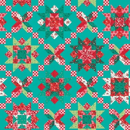 The Pioneer Woman 21" x 18" Cotton Holiday Patchwork Quilt Precut Sewing & Craft Fabric