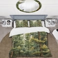 thumbnail image 2 of Designart "Pine Tree Euphony II" Landscapes Bedding Covert Set - Tree Pine Green Floral Bed Set With 2 Shams, 2 of 6