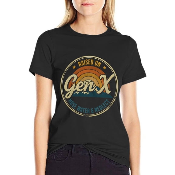 Gen X Women’s Short Sleeve Cotton T-Shirt HD Graphic Printed Tee Casual Crew Neck Top 3XL