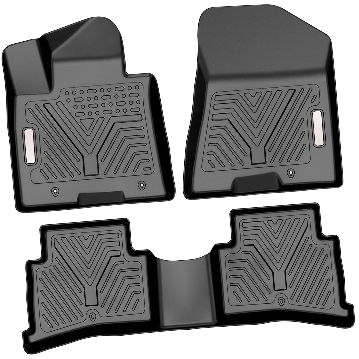RVNI All Weather TPE Front And Rear Floor Mats Set for 2017-2022 Kia Sportage / 2019-2021 Hyundai Tucson 1st & 2nd Row
