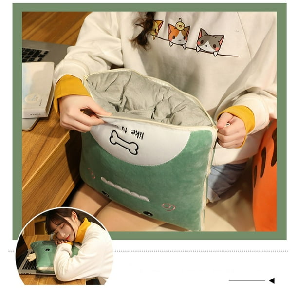 Foldable Cushion Blanket Nap Sleeping 2 In 1 Stuffed Cactus Pillow Air Conditioning Quilt Plush Car Office Pillow Travel Blanket