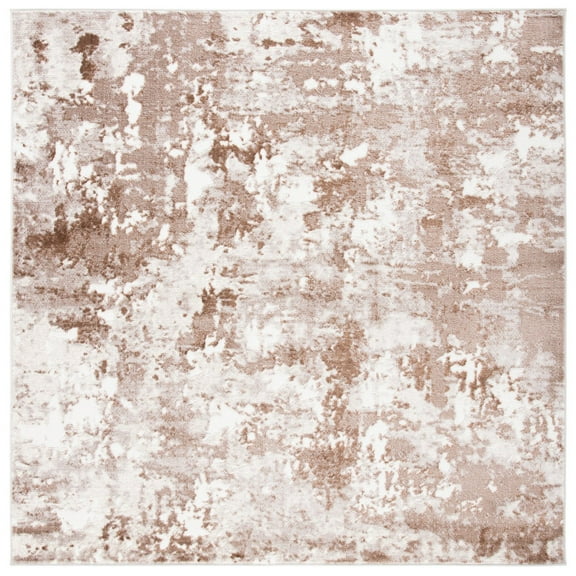 SAFAVIEH Skyler Jacques Distressed Area Rug, Grey/Brown, 6'7" x 6'7" Square