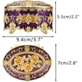 thumbnail image 3 of ABPETE Vintage Oval Jewelry Storage Box Metal Trinket Organizer Purple Treasure Chest Box for Earring Necklace Ring Holder Gift for Women, 3 of 18