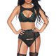 thumbnail image 2 of Conjunto de lencería Conjunto de ropa interior hueca de sujetador + tanga femenino Tmvgtek para mujer Verde T L, 2 of 6