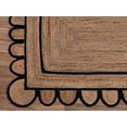 thumbnail image 4 of Scallop Pattern Jute Bohemian Area Rug (Black, 2'6"x14'), 4 of 5