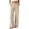 thumbnail image 2 of ClodeEU Women's Corduroy High Waist Wide Leg Pants,Casual Loose Trousers with Pockets ,Women's Plus L, 2 of 7