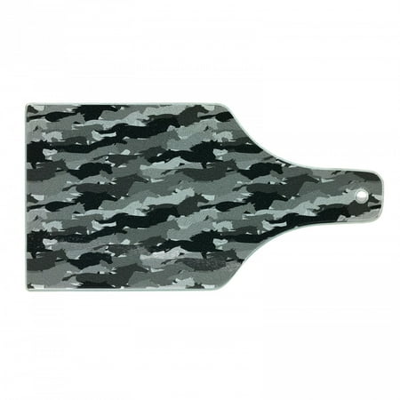 

Horses Cutting Board Mustang Herd Galloping Together Animal Silhouettes Wildlife Abstract Tempered Glass Cutting and Serving Board Wine Bottle Shape Charcoal Grey Grey Black by Ambesonne