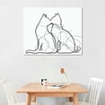 thumbnail image 2 of Nawypu  Concise Linear Cat Wall Art, Lovely Cat Wall Decoration, For Living Room, Bedroom, Dinner Room (Cats), 2 of 6