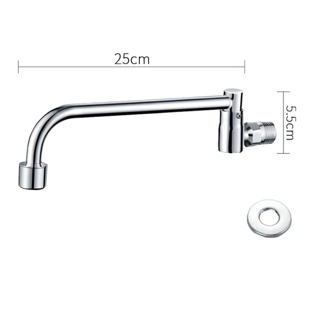 Efficiently Designed Wall Mount Kitchen Tap with Rotatable Spout Functionality