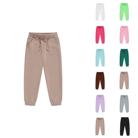 Sweatpants for Boys Girls 2025 Trendy Drawstring Elastic Waist Basic Jogging Pants with Pockets Kids Sweat Pants