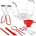 thumbnail image 1 of CNKOO Canning Supplies Starter Kit - 7 Pieces Stainless Steel Canning Set Tools  Steamer Rack Canning Funnel Jar Lifter Wrench  Tongs Lid Lifter/Bubble Remover Tool  for Canner/Pot  Begin, 1 of 6