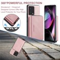 thumbnail image 5 of SaniMore Case for Motorola Moto S30 Pro 6.55" 2022, PU Leather Case Detachable Magnetic Zipper Wallet Card Slots Kickstand Wireless Charging Anti-drop Shockproof 360°Protection Case, Pink, 5 of 7