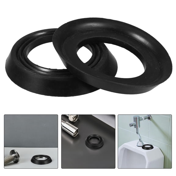 FOLOYORI Sturdy Urinal Flange Black Rubber Sealing Ring for Home 2Pcs