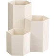 thumbnail image 1 of Plastic Pen Box Hexagonal Pen Holder Pencil Storage Box (Beige), 1 of 5