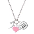 thumbnail image 1 of Delight Jewelry Silvertone Bass Clef - Light Pink Heart Nurse Strong Zoe Necklace, 1 of 4