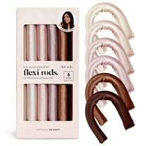 Kitsch Flexi Rods Heatless Hair Curler, Satin Covered Curling Rod, Rosewood 6pcs
