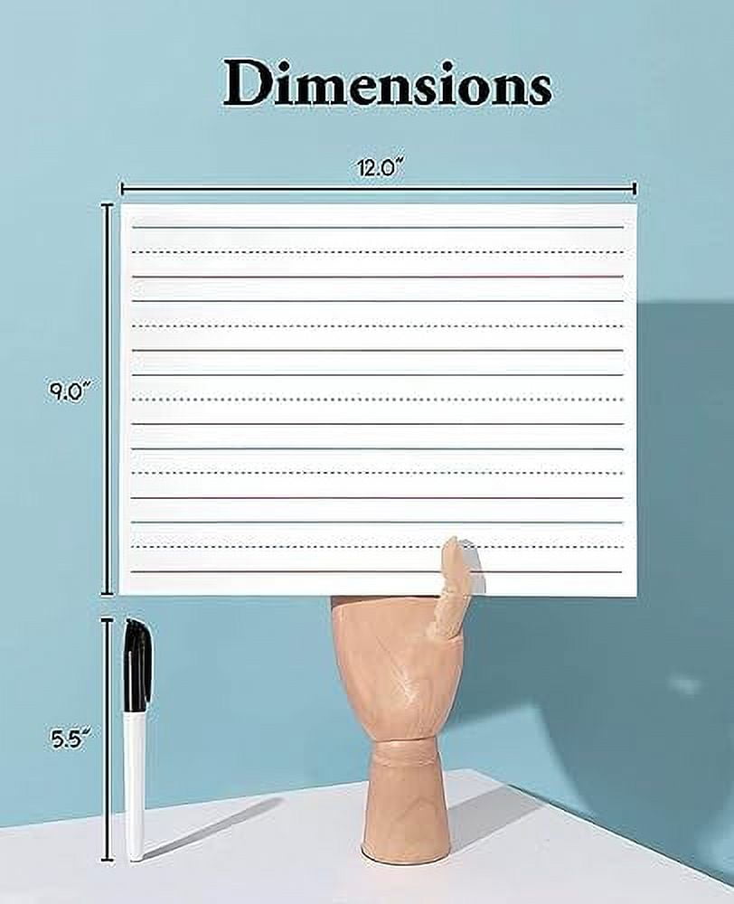 100 Pack of Bulk Wholesale 9"x12" Lined Dry Erase Boards for School, Office, Classroom, Students and Teachers - 100 Count of 9"x12" Lined Dry Erase Boards