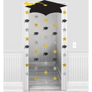 Black, Gold & Silver Graduation Doorway Curtain Decorations and Party Supplies