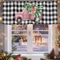 thumbnail image 5 of Valances for Windows Christmas Pink Truck Rod Pocket Cafe Window Treatments Valance Curtains for Kitchen Bathroom Laundry Basement Windows 54"x18", 5 of 7