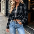 thumbnail image 6 of Wiyuqeen Long Sleeve Gingham Shirt for Women Casual Collared Buffalo Plaid Button Down Shirts Lightweight Fall Cardigan S-XXL, 6 of 9