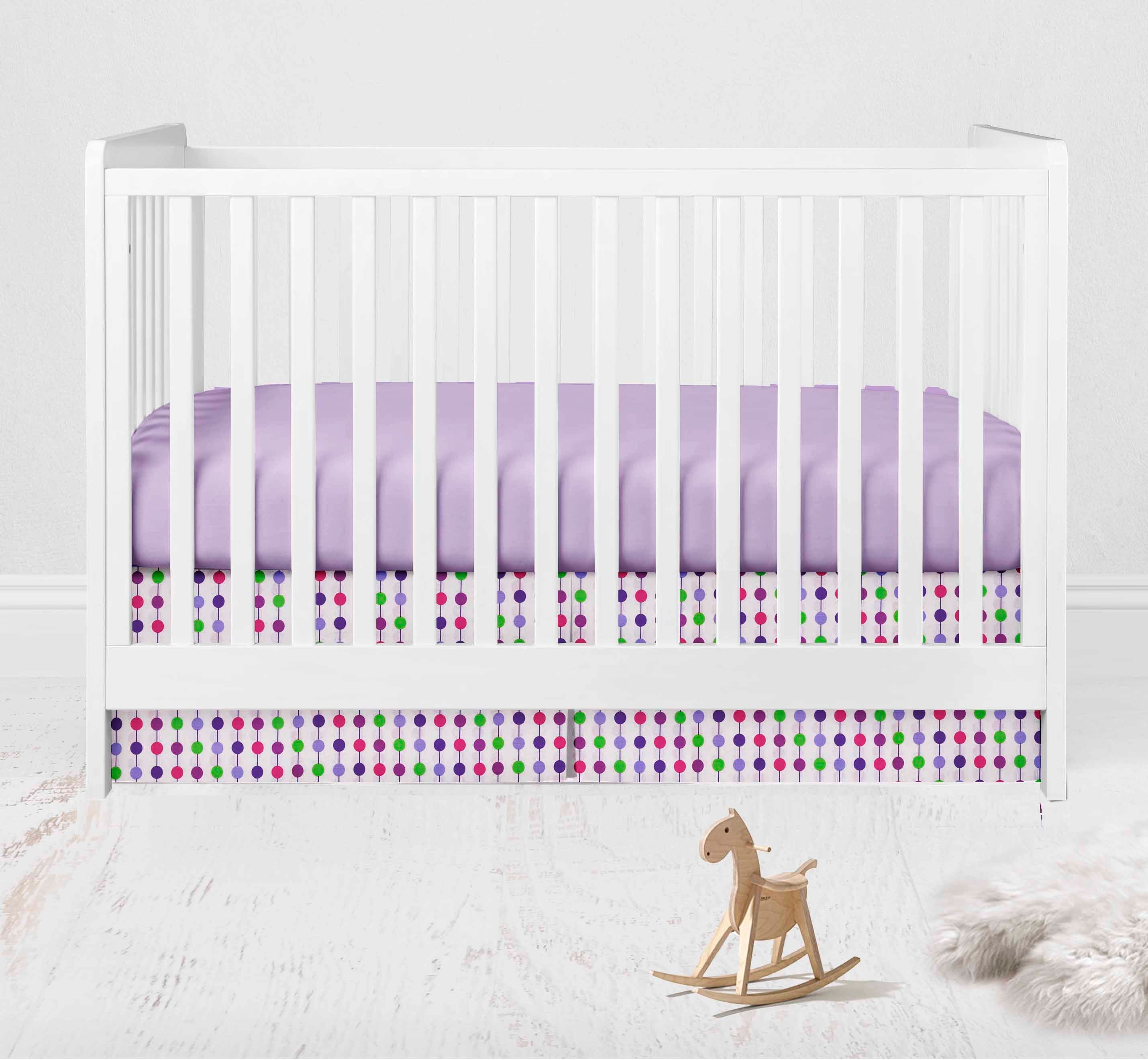 Bacati - Botanical Floral Birds 3-Piece Crib Bedding Set - Purple/Multi Girls