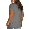 thumbnail image 5 of Womens Blouses Women's Fashion Printed T Shirt 3/4 Sleeves Blouse Round Neck Casual Tops for Women Trendy Gray M, 5 of 8
