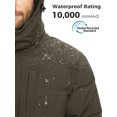 thumbnail image 5 of Wantdo Men's Recycled Winter Coat Hooded Winter Jacket Waterproof Puffer Jacket Army Green XL, 5 of 9