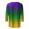 thumbnail image 5 of AGWOLF Mardi Gras T-Shirts for Women Cute Purple Green and Gold Gradient Long Sleeve Shirt Happy Mardi Gras Outfits Festival Party Tops, 5 of 6