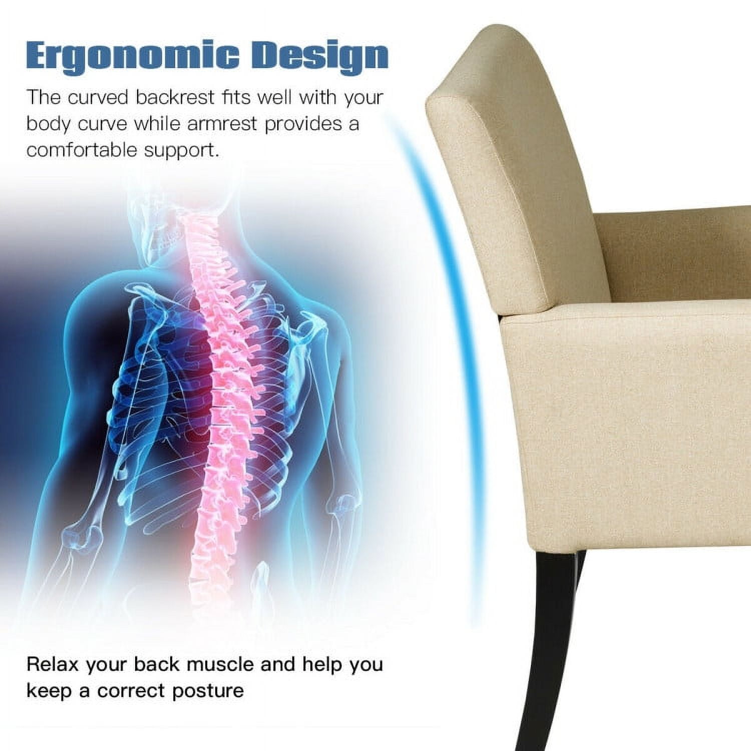 Finihen Executive Guest Chair, Reception Waiting Room Arm Chair, Upholstered Reception Chair with Padded Arms, Backrest, for Meeting Room, Conference Room Chairs, Beige Finihen Executive Guest Chair, Reception Waiting Room Arm Chair, Upholstered Reception Chair with Padded Arms, Backrest, for Meeting Room, Conference Room Chairs, Beige