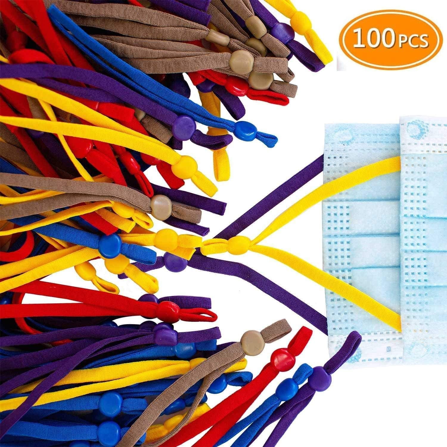 Lelaffet 1/4 Inch 100 PCS Adjustable Elastic Straps for Masks with