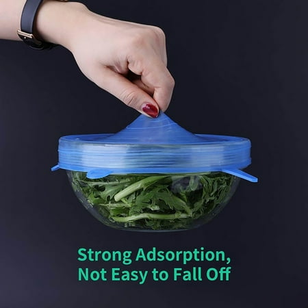 

6pcs/set Reusable Silicone Stretch Lids For Food Leftovers Durable Bowl Covers