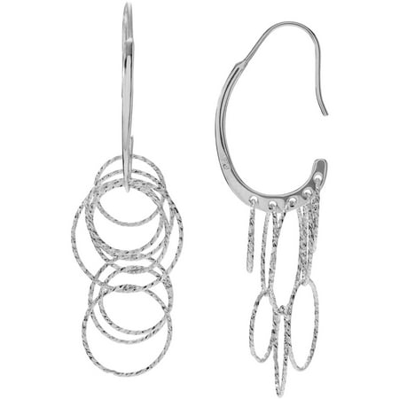 Brinley Co. Women's Sterling Silver Multi-circle Half Hoop Earrings