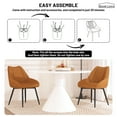 thumbnail image 6 of Modern Fabric Dining Chairs Set of 2, Upholstered Chairs with Backrest for Kitchen, Orange, 6 of 7