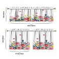thumbnail image 6 of Watercolor Flowers Kitchen Curtains and Valances Set - 3 Piece Kitchen Curtains Sets with Valance for Windows Rod Pocket Machine Washable Kitchen Decor Decorations (54"x18"+2x27.5"x24"), 6 of 6